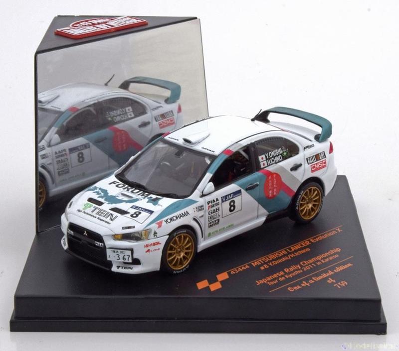 Miniatura Rally Mitsubishi Lancer Evo 8 Y.onishi 1/43 Ferro